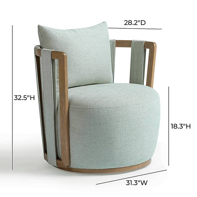 Chesterna Mint Green Swivel Accent Chair - Thumbnail - Image 3