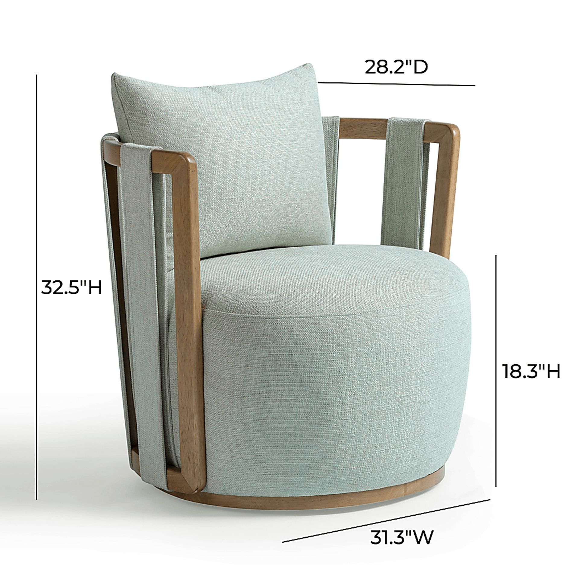 Chesterna Mint Green Swivel Accent Chair - Image 3