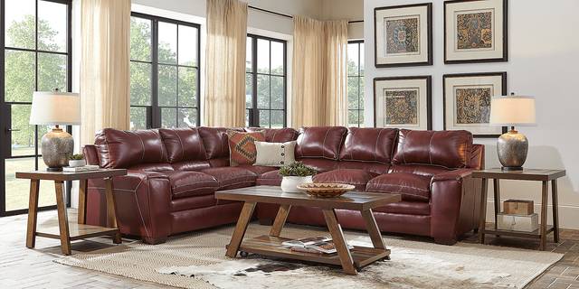 Chetwin Red 5 Pc Sectional Living Room - Thumbnail - Image 1