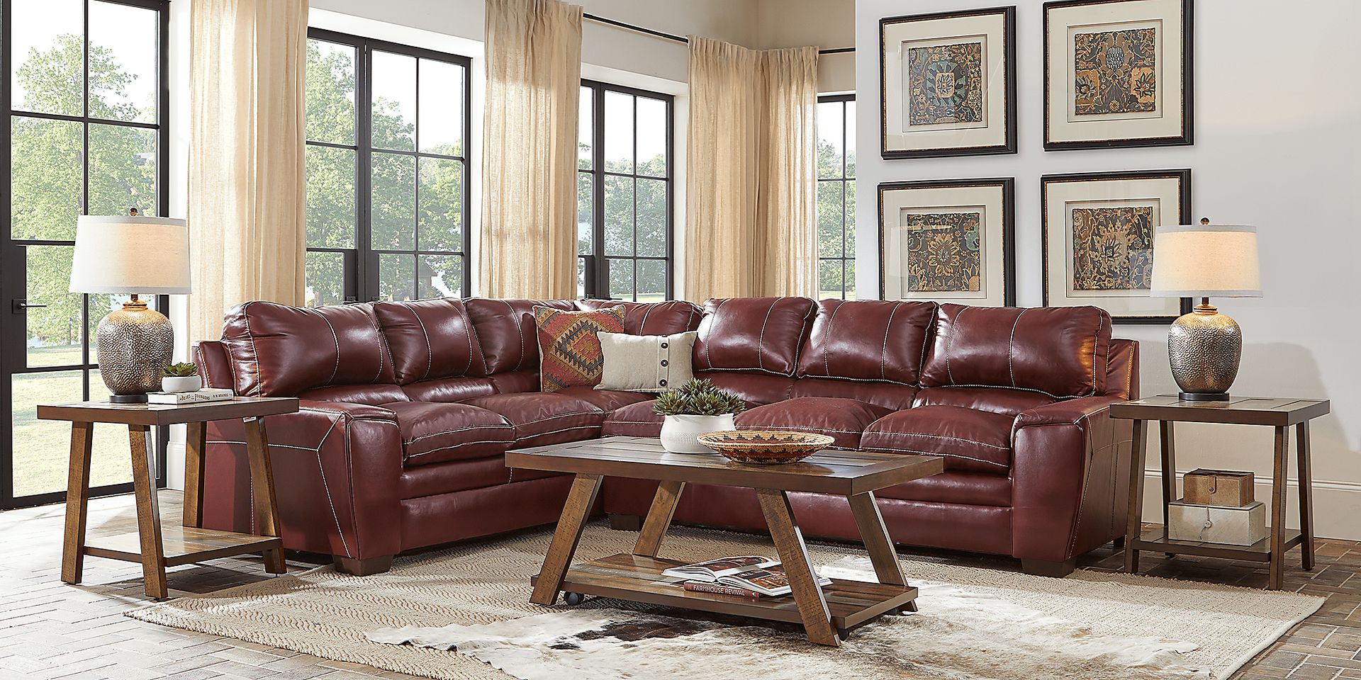 Chetwin Red 5 Pc Sectional Living Room - Image 1