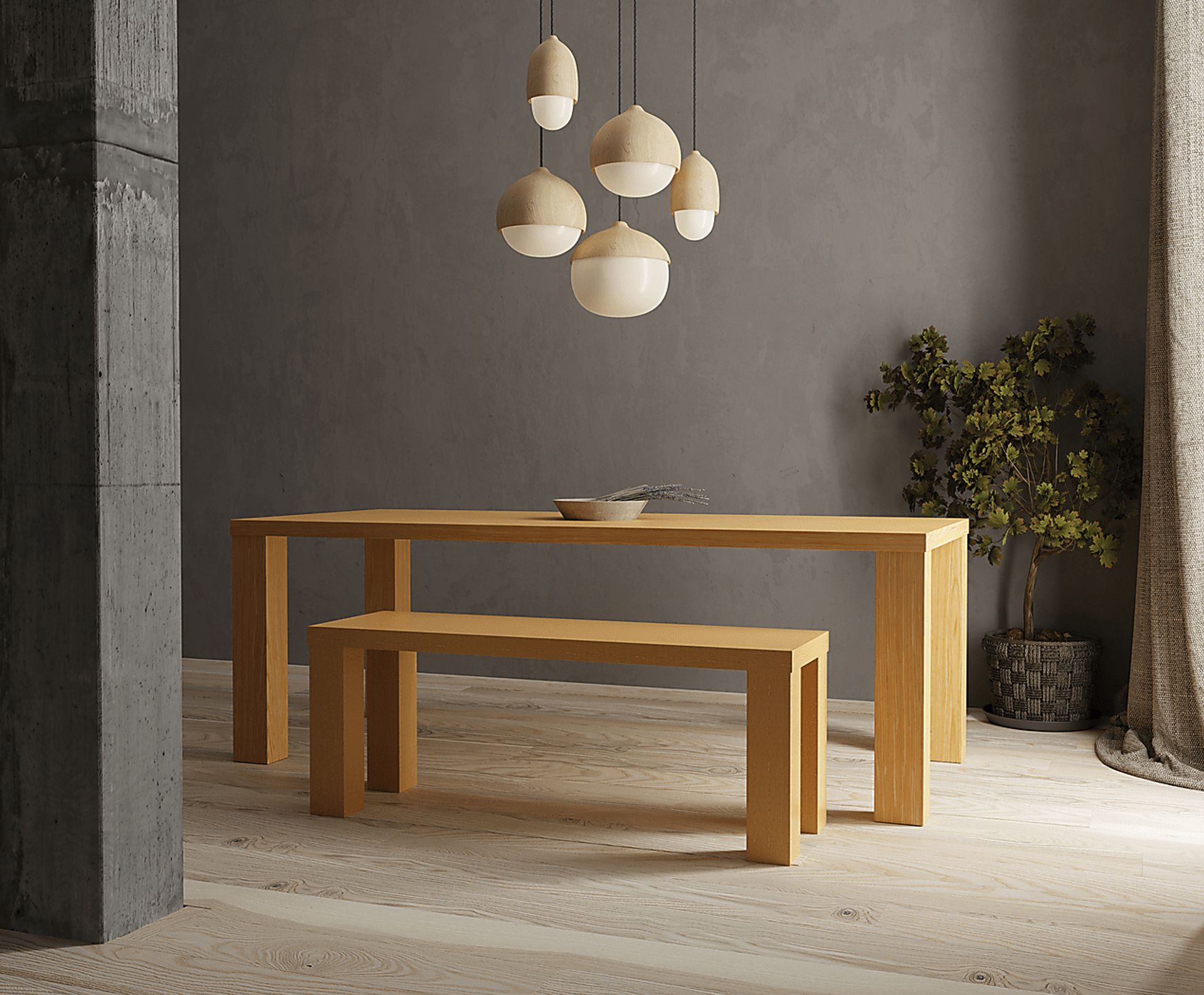 Chevae Brown 57 in. Dining Bench - Image 2