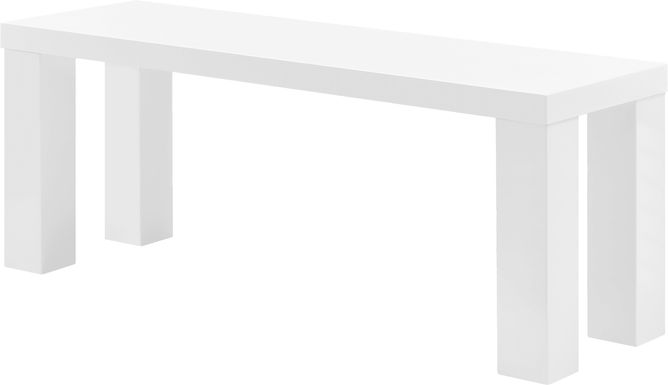 Chevae White 49 in. Dining Bench