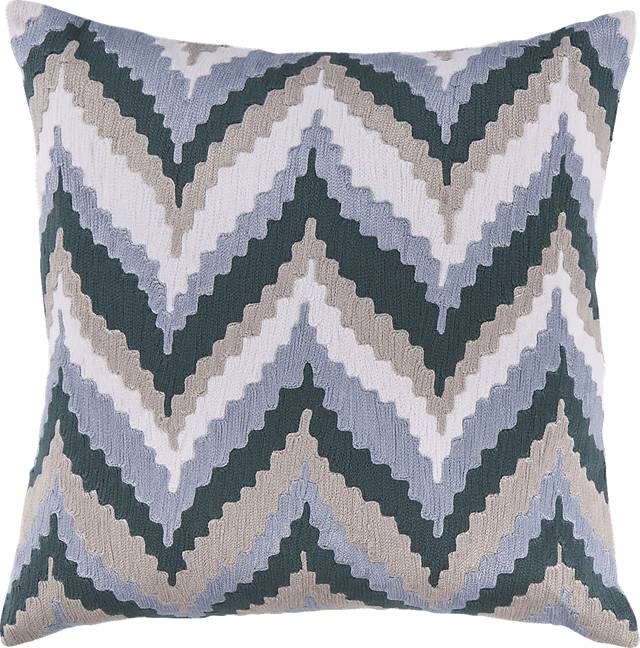 Chevron Beat Blue Accent Pillow - Thumbnail - Image 1