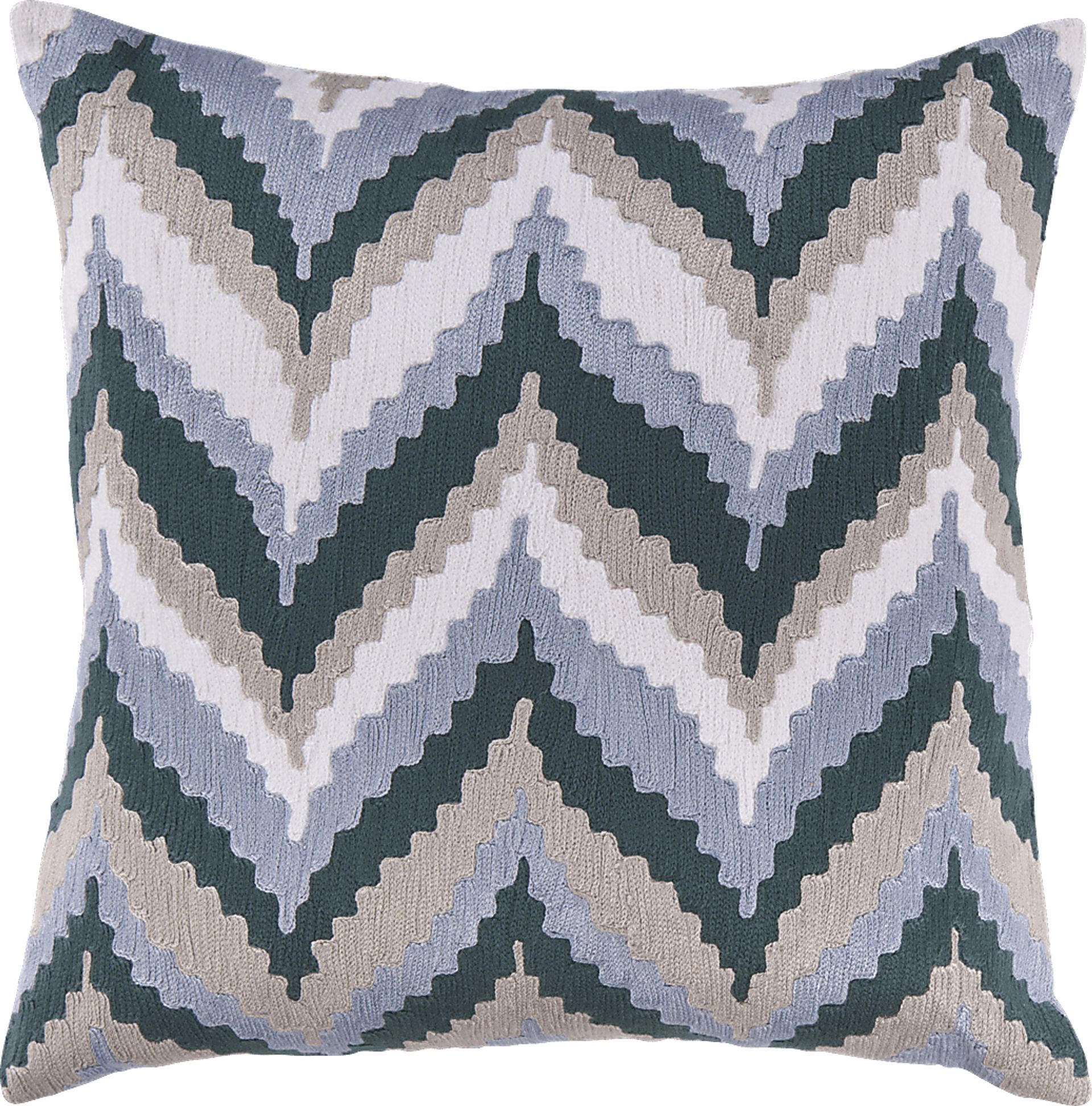 Chevron Beat Blue Accent Pillow - Image 1