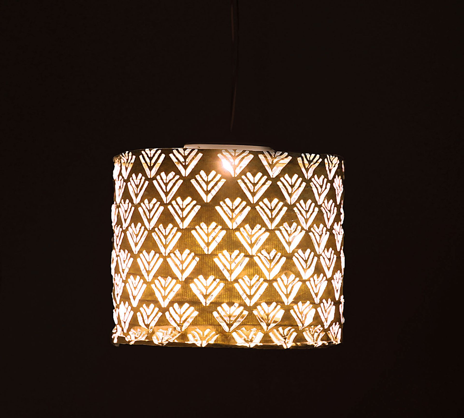 Chevron Rays Copper Outdoor Solar Lantern - Image 3