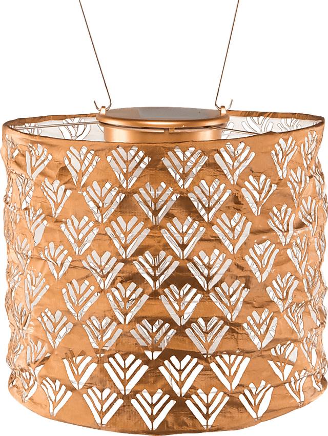 Chevron Rays Copper Outdoor Solar Lantern - Thumbnail - Image 1
