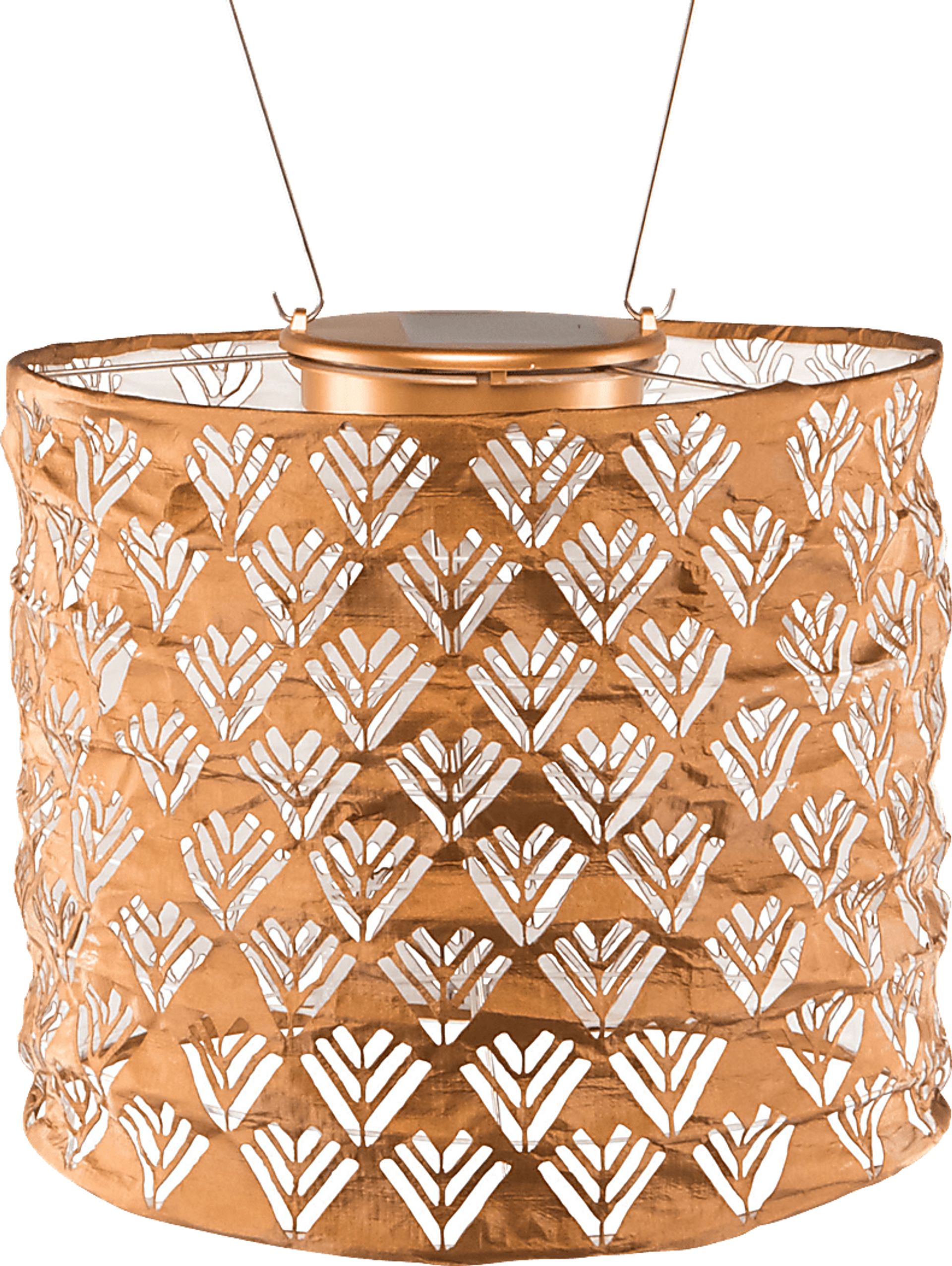 Chevron Rays Copper Outdoor Solar Lantern - Image 1