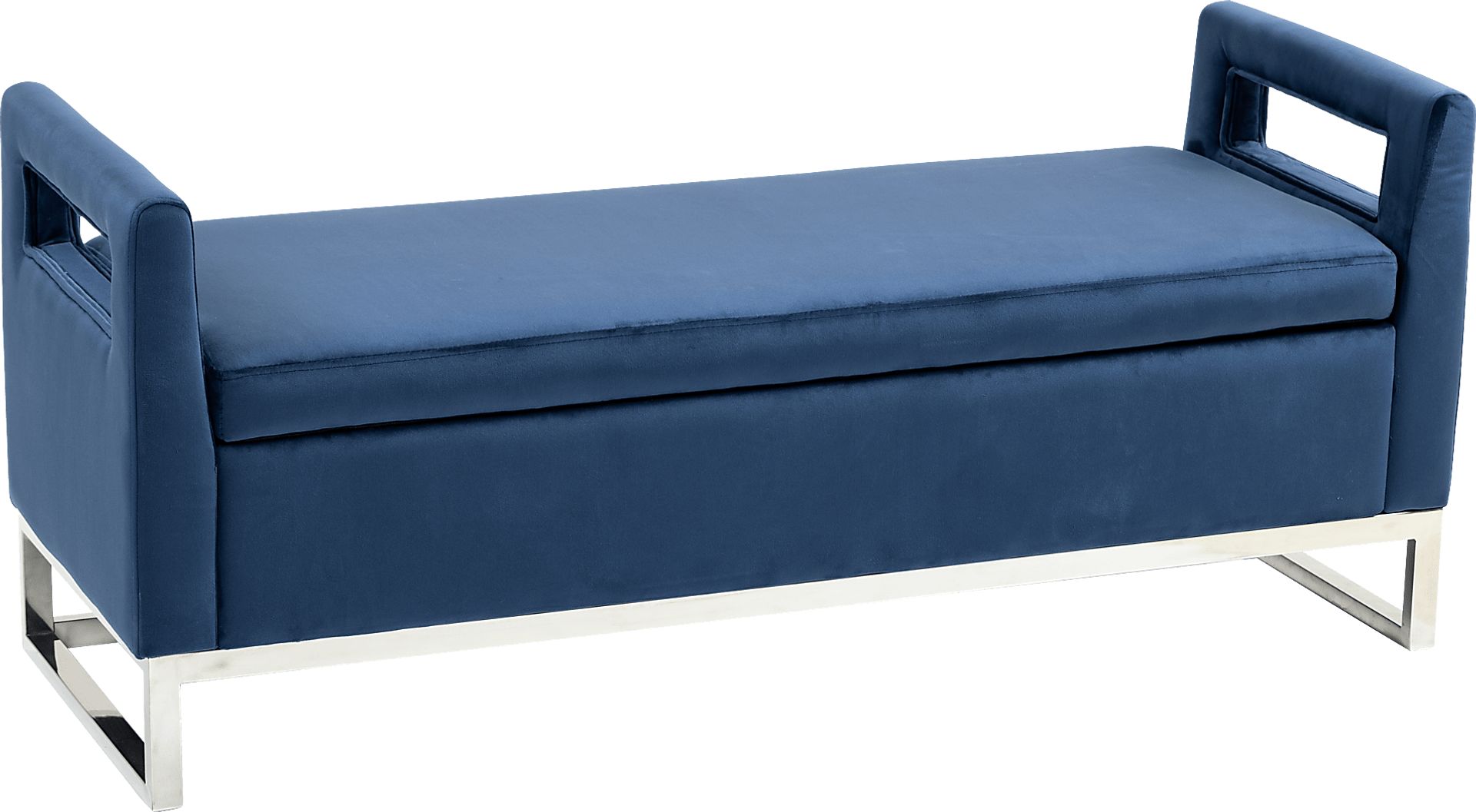 Chiara Blue Storage Ottoman - Image 1