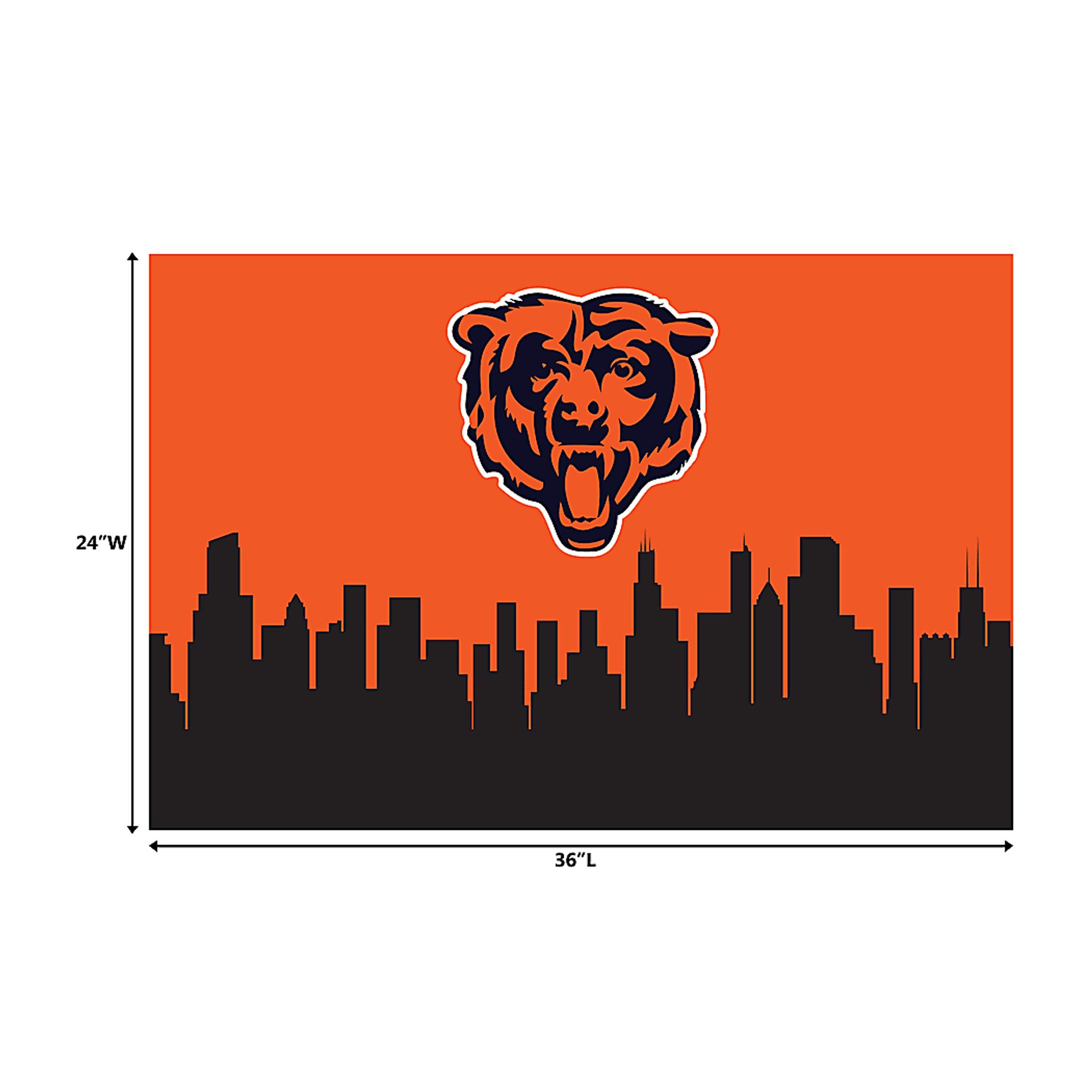 Chicago Bears 2' x 3' Machine Washable Rug - Image 3