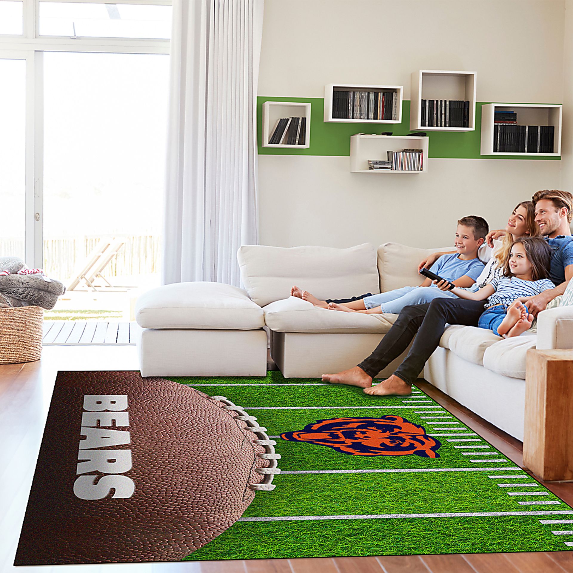 Chicago Bears 5' x 7' Machine Washable Rug - Image 2