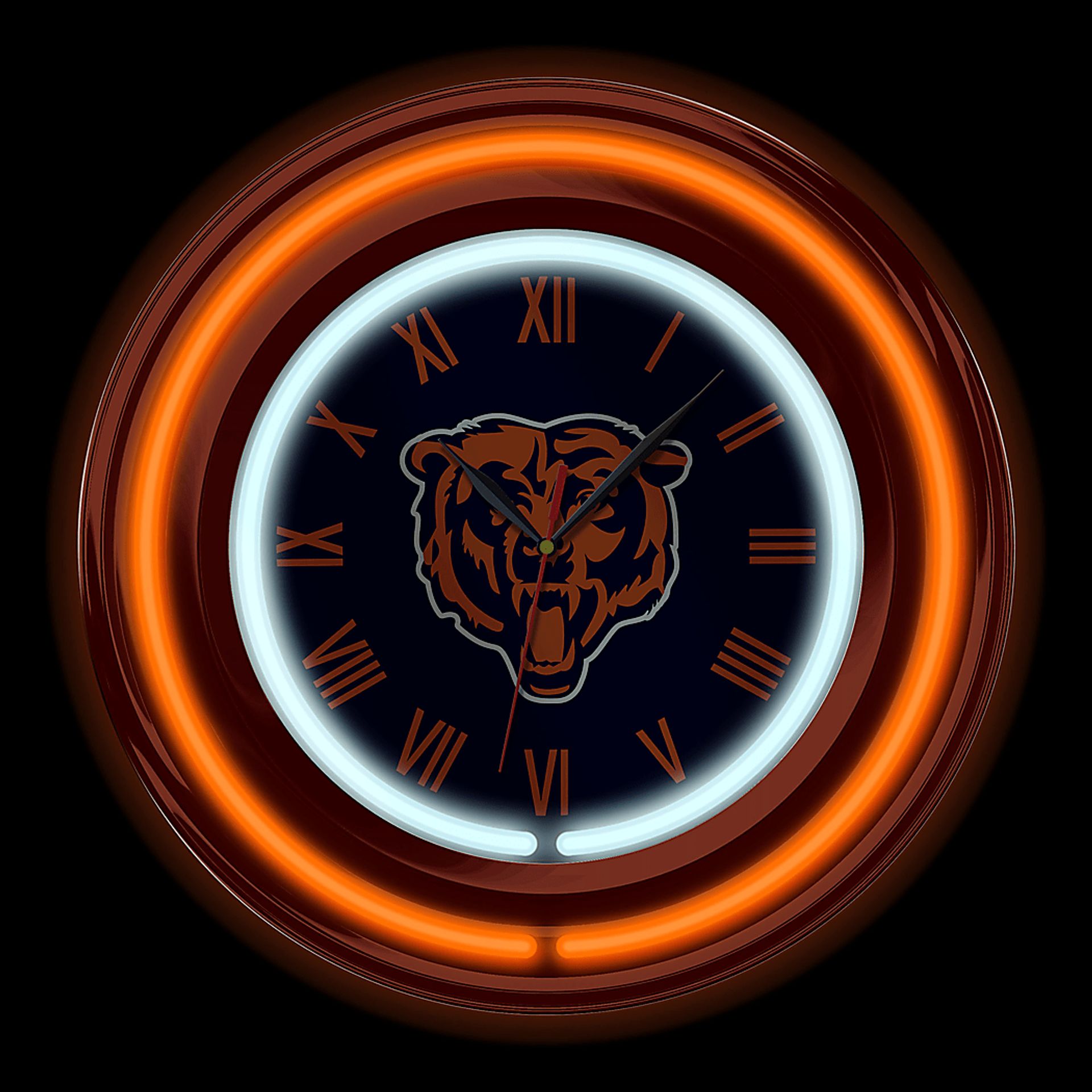 Chicago Bears Blue Neon Wall Clock - Image 3