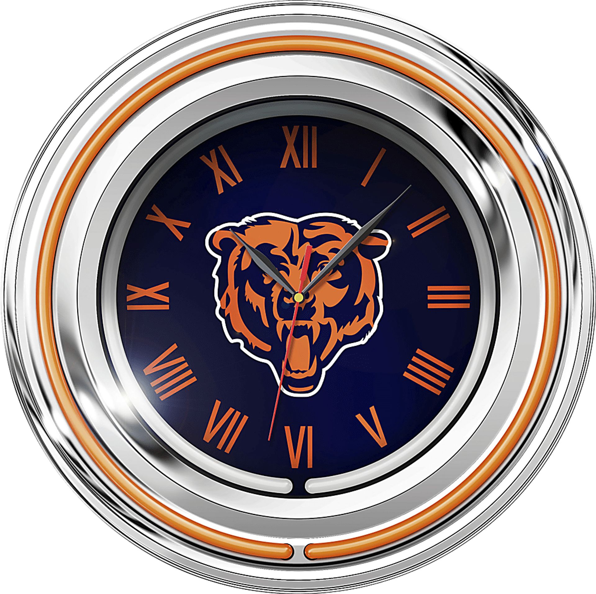 Chicago Bears Blue Neon Wall Clock - Image 1