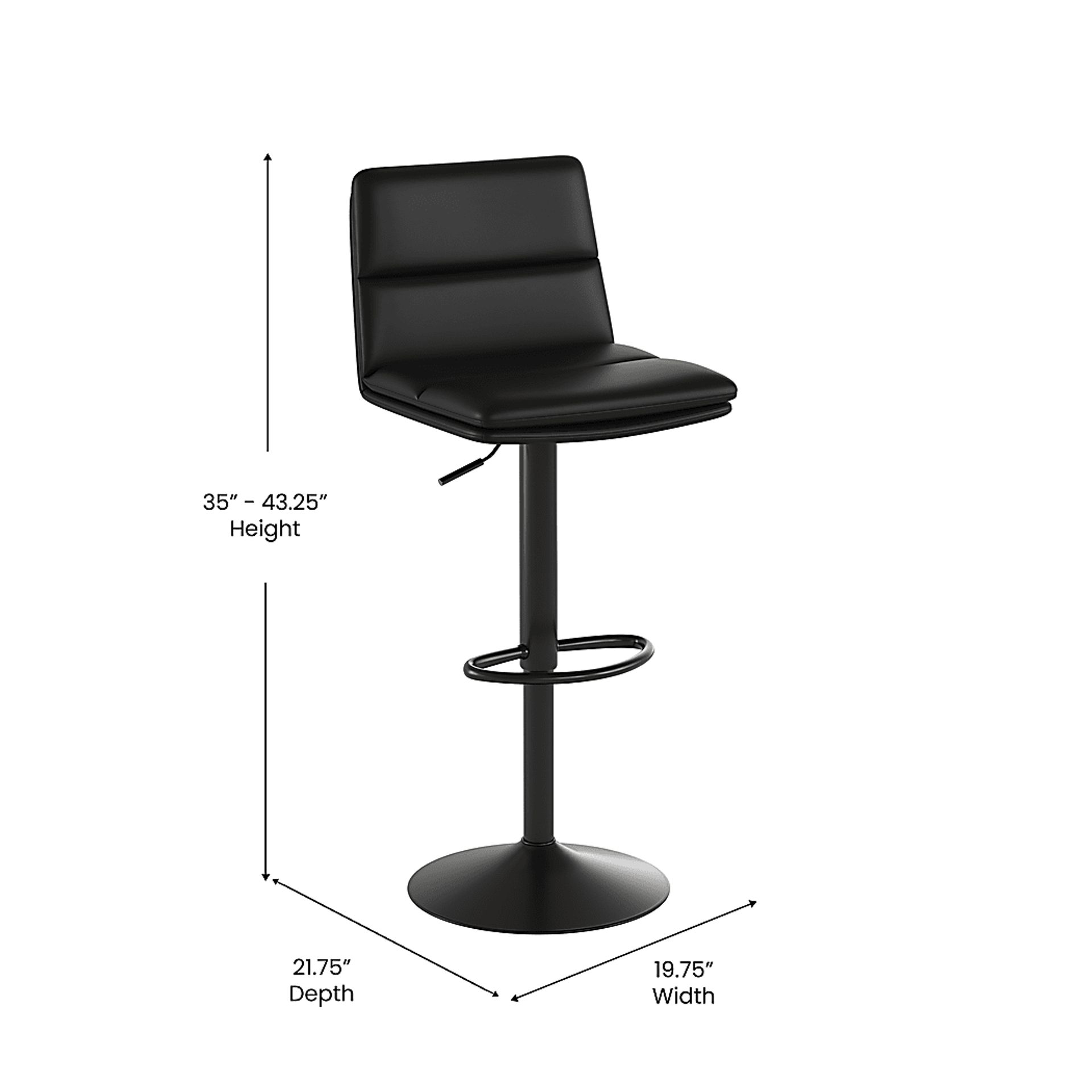 Chickaree Black Barstool, Set of 2 - Image 9