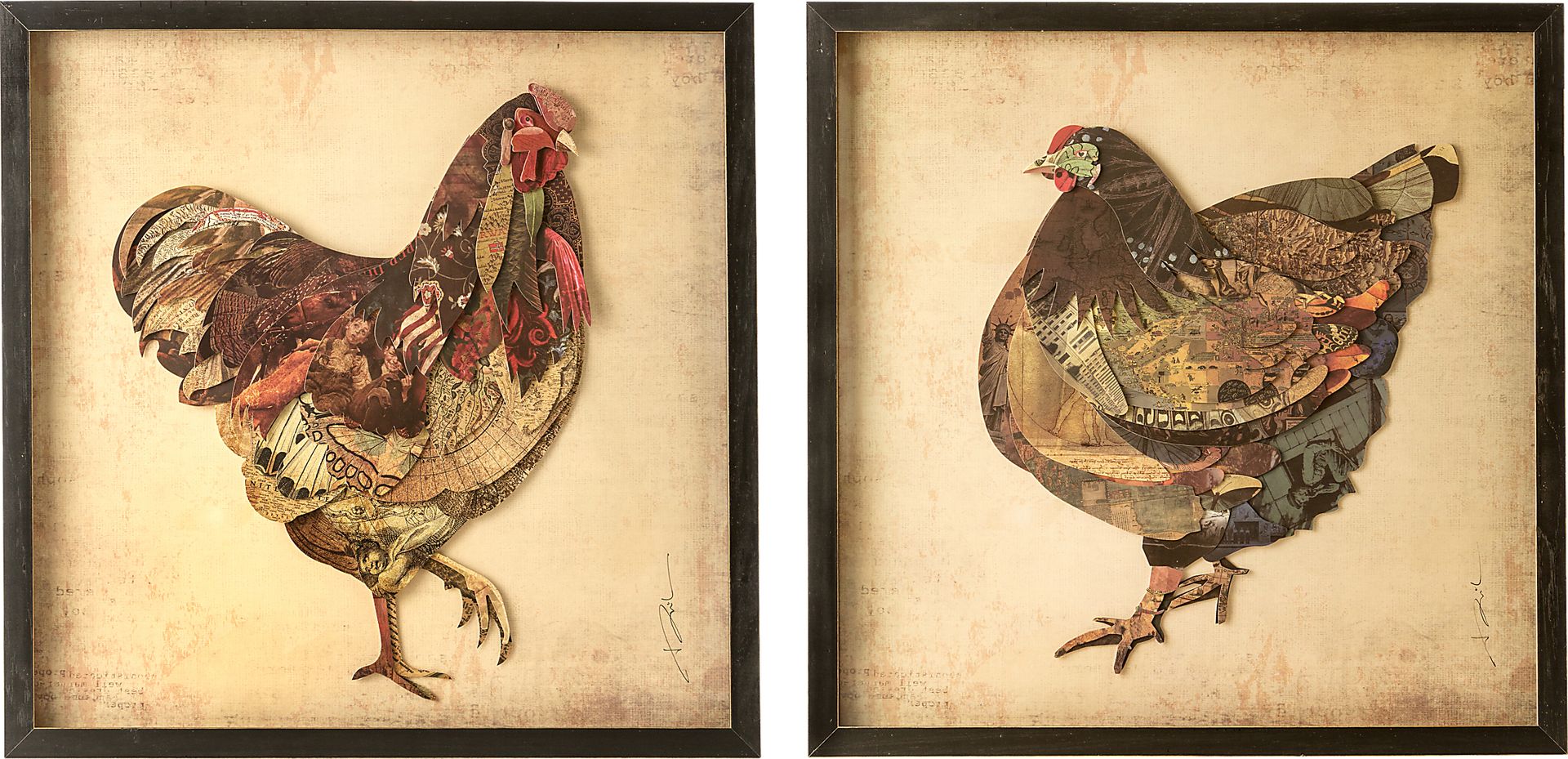 Chicken Strut Set of 2 Artwork - Image 1