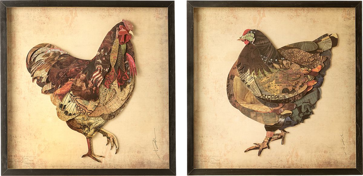 Chicken Strut Set Of 2 Artwork | Rooms to Go