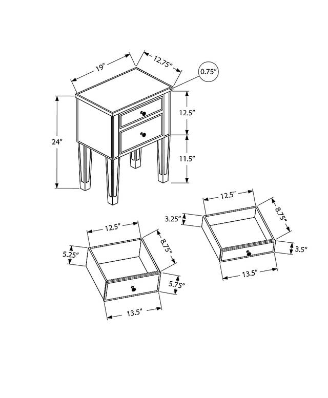 Chickerling Silver Nightstand - Thumbnail - Image 3