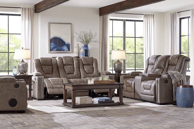 Chief Taupe 2 Pc Dual Power Reclining Living Room - Thumbnail - Image 1