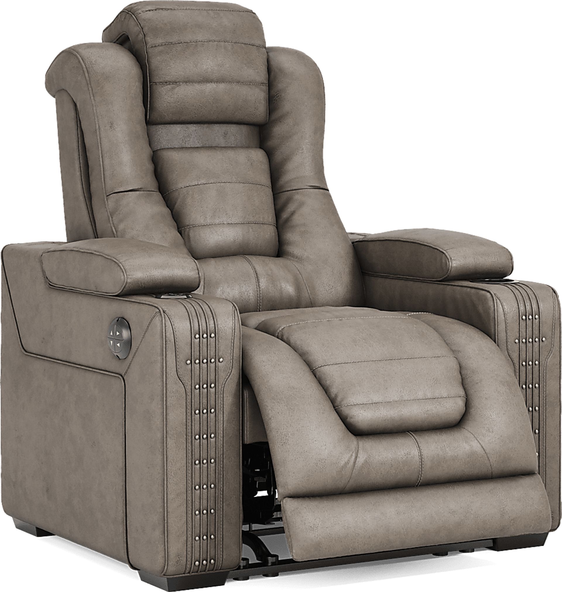 Chief Taupe 8 Pc Dual Power Reclining Living Room - Image 26