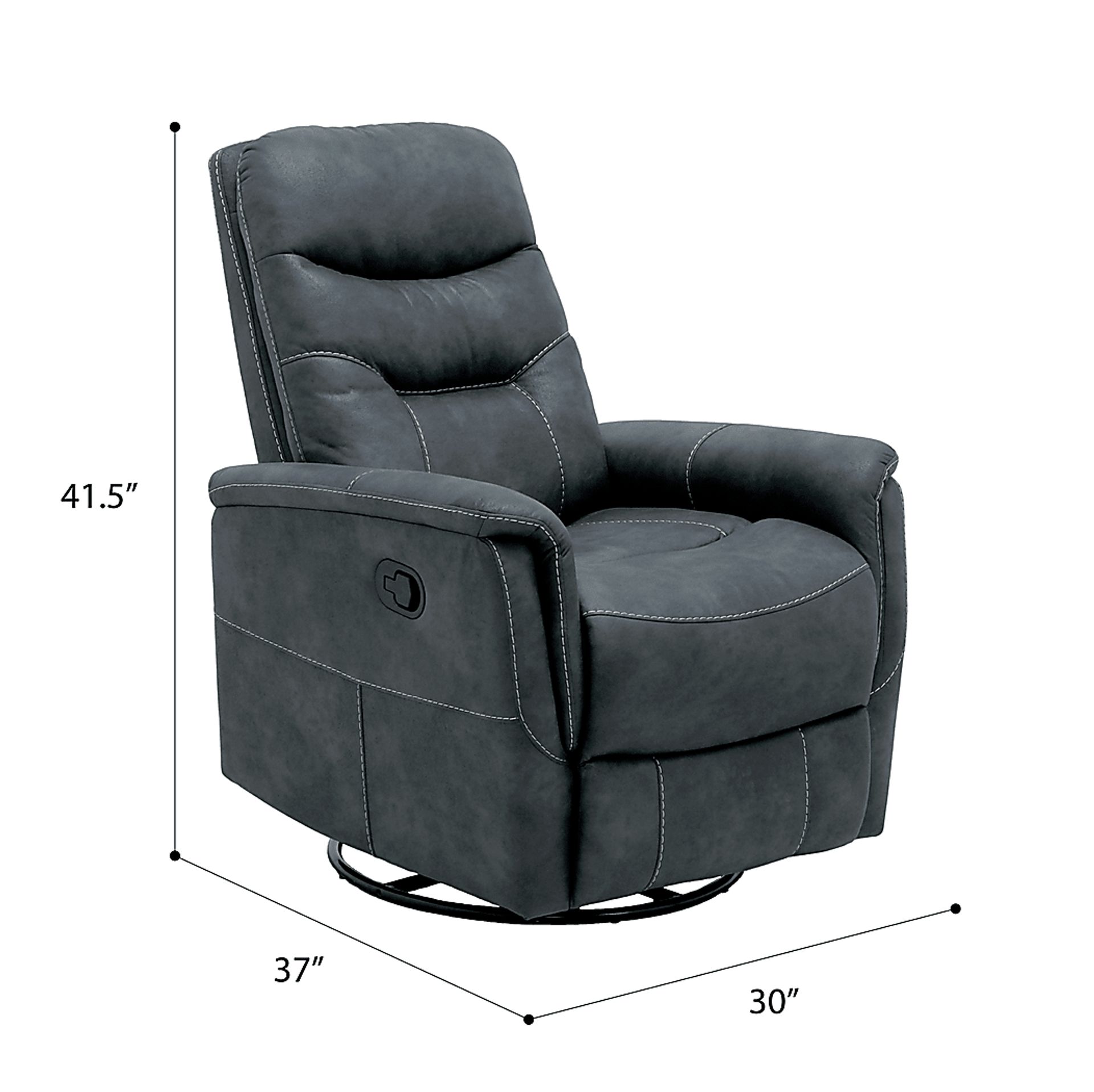 Chierii Dark Gray Glider Recliner - Image 6