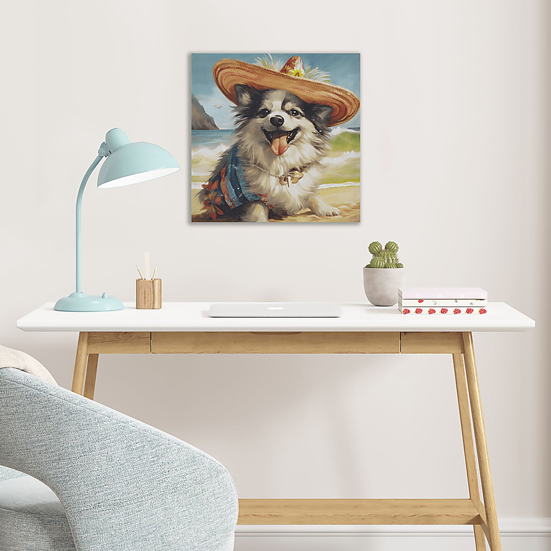 Chihuahua In A Hat Blue Wall Decor - Image 2