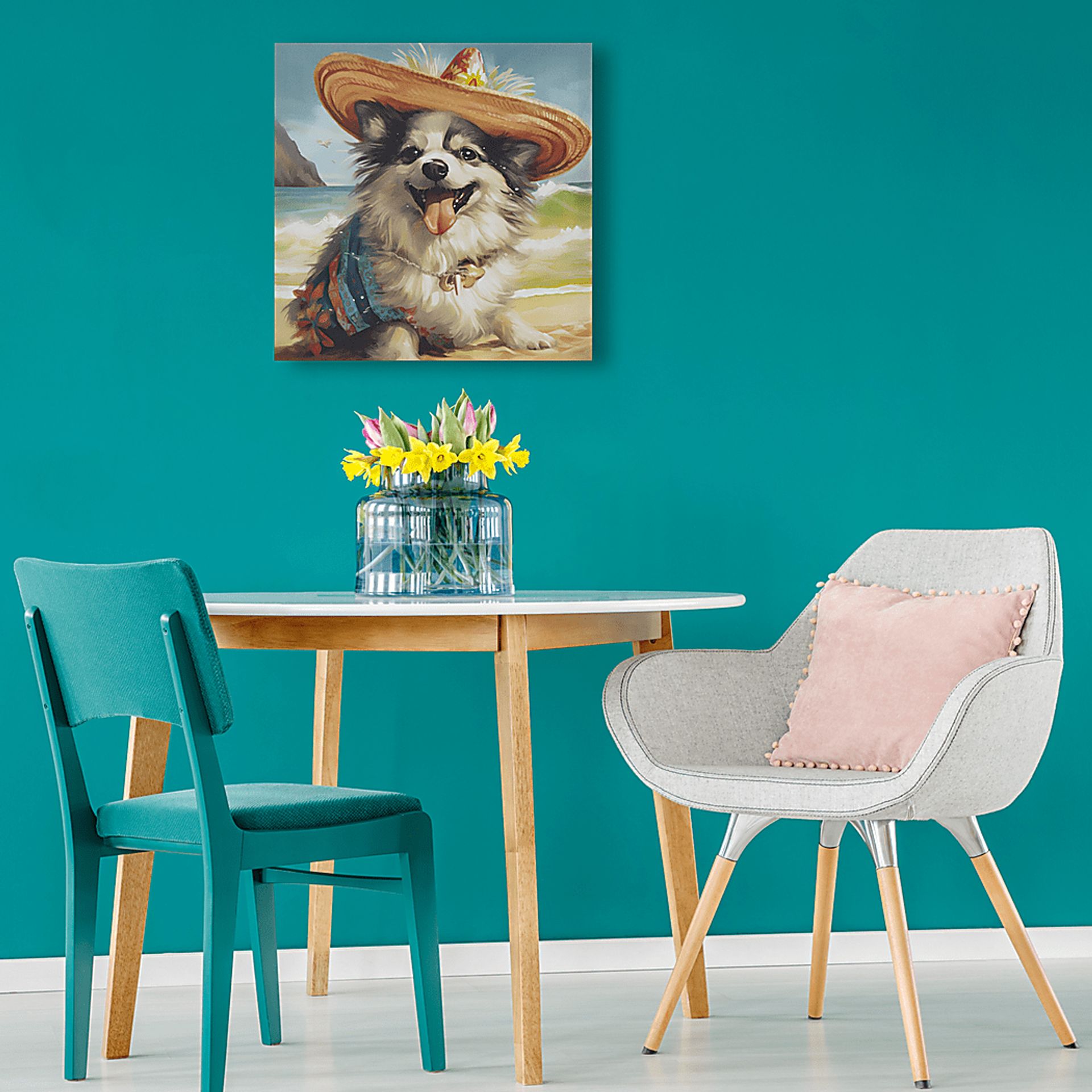 Chihuahua In A Hat Blue Wall Decor - Image 3