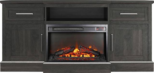 Childeric Espresso 58 in. Console with Electric Fireplace - Thumbnail - Image 3