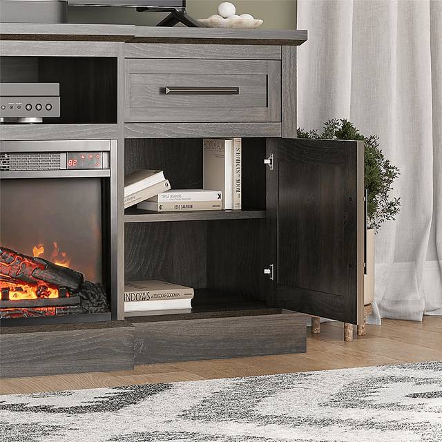 Childeric Espresso 58 in. Console with Electric Fireplace - Thumbnail - Image 5