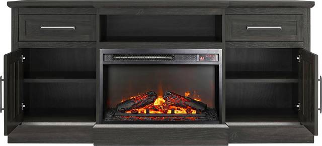 Childeric Espresso 58 in. Console with Electric Fireplace - Thumbnail - Image 6