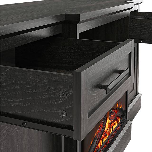 Childeric Espresso 58 in. Console with Electric Fireplace - Thumbnail - Image 9