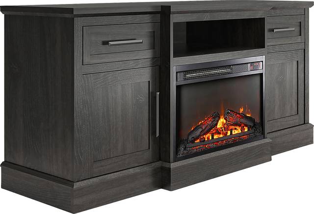 Childeric Espresso 58 in. Console with Electric Fireplace - Thumbnail - Image 1