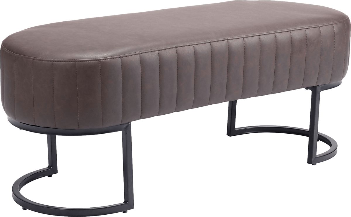 Chilligan Brown Polyurethane Fabric Bench | Rooms to Go