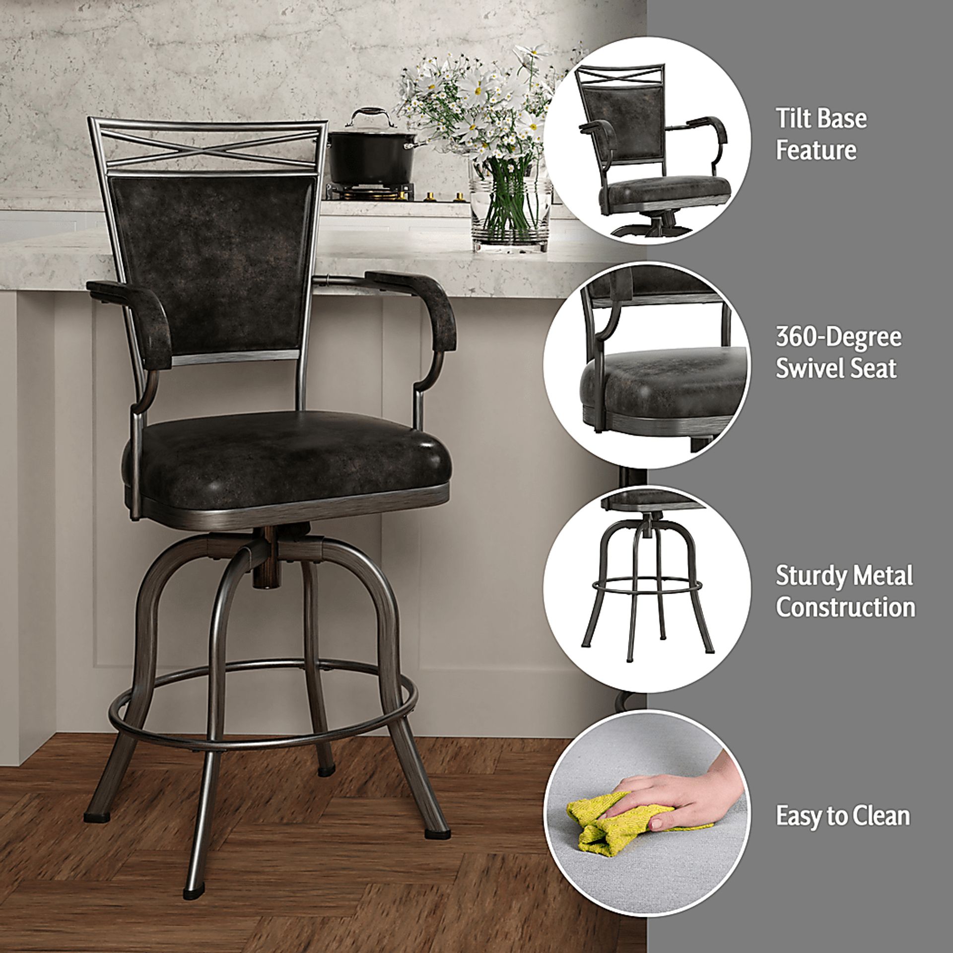 Chilon Gray Counter Height Stool - Image 16