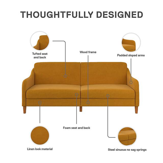 Chinauld II Mustard Futon - Thumbnail - Image 5