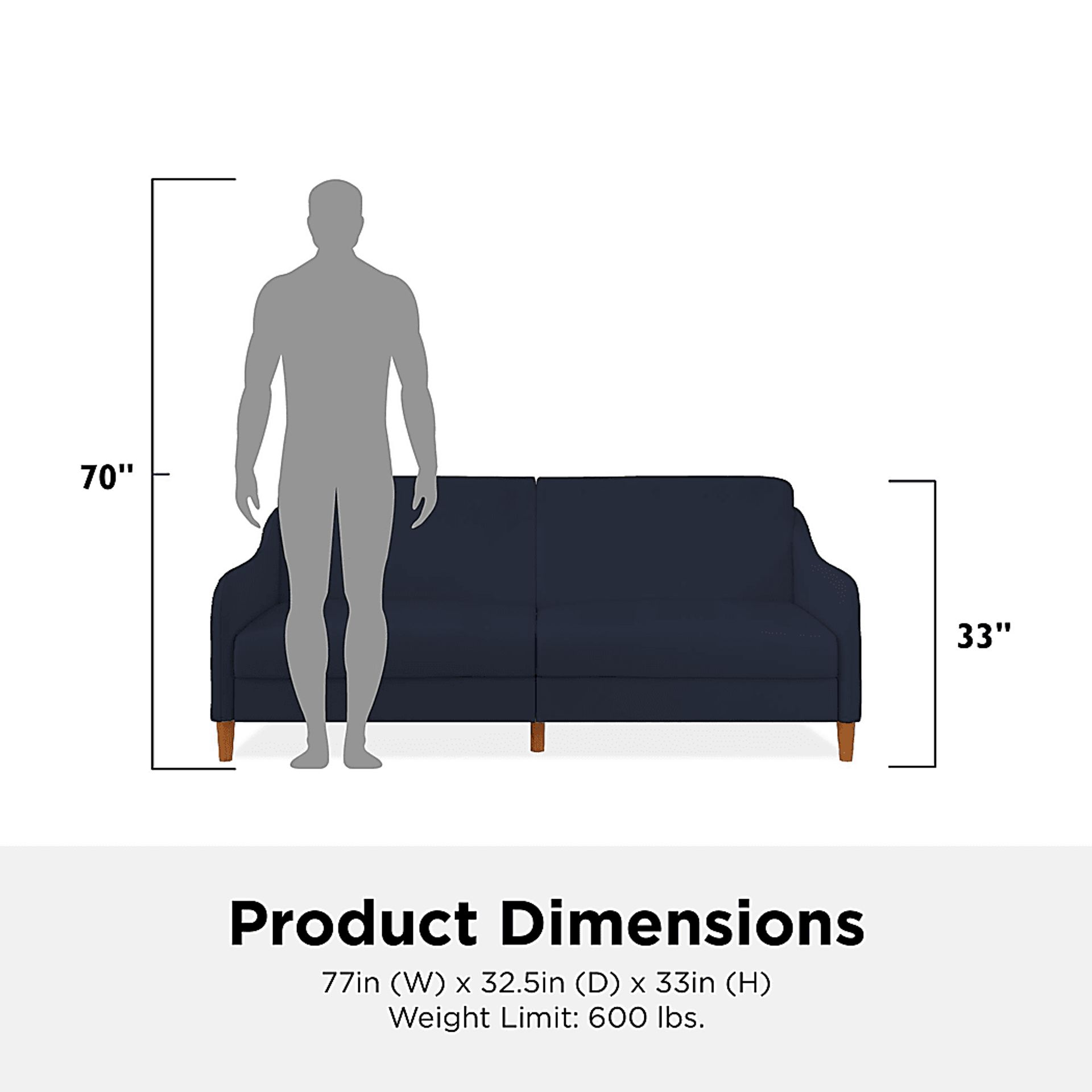 Chinauld II Navy Futon - Image 10