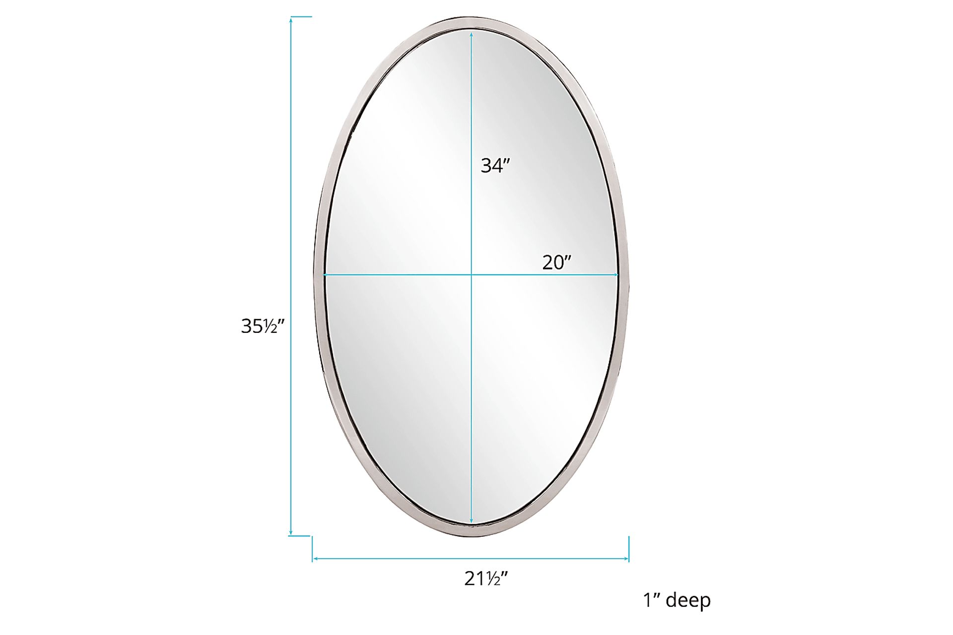 Chintal Silver Oval Mirror - Image 2
