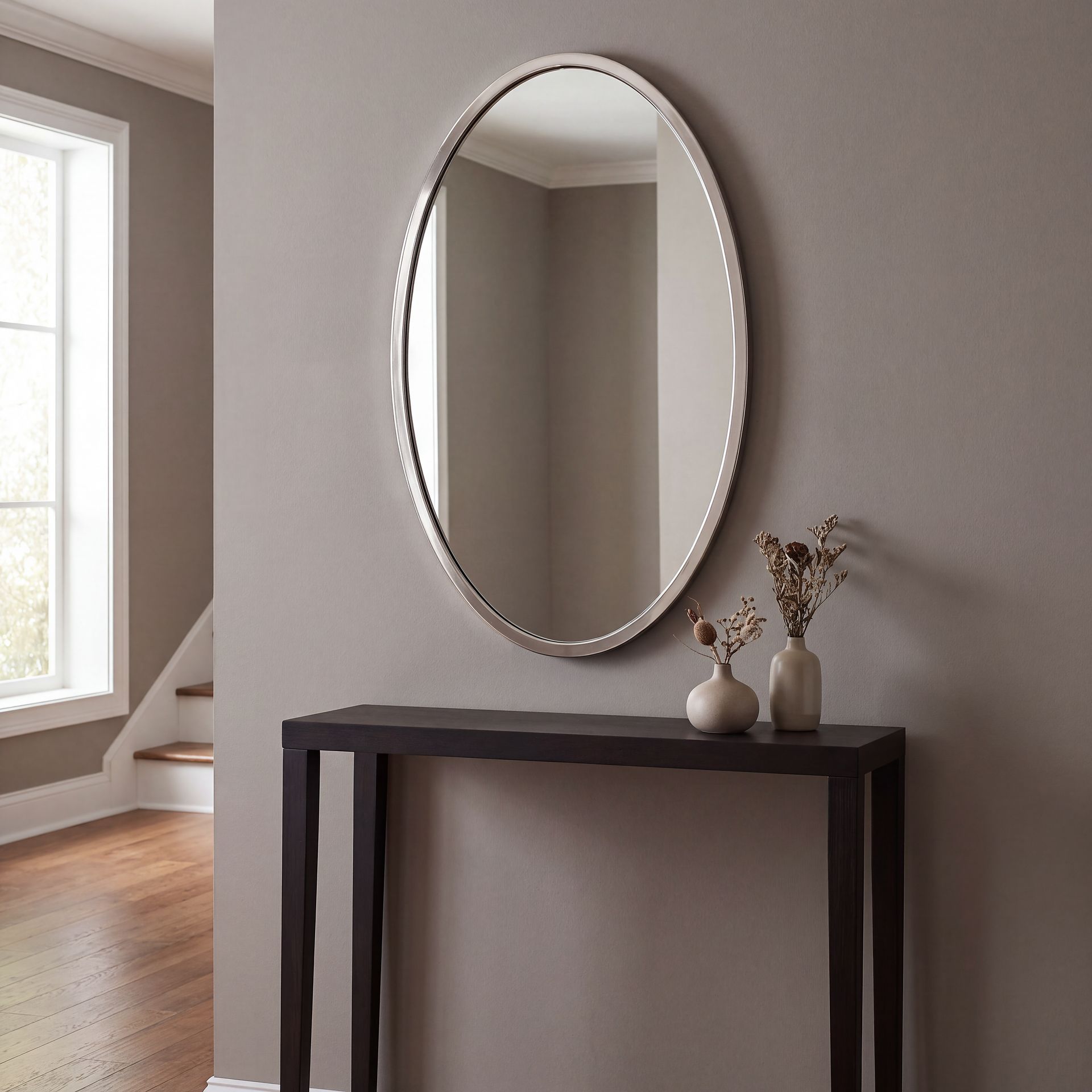 Chintal Silver Oval Mirror - Image 4