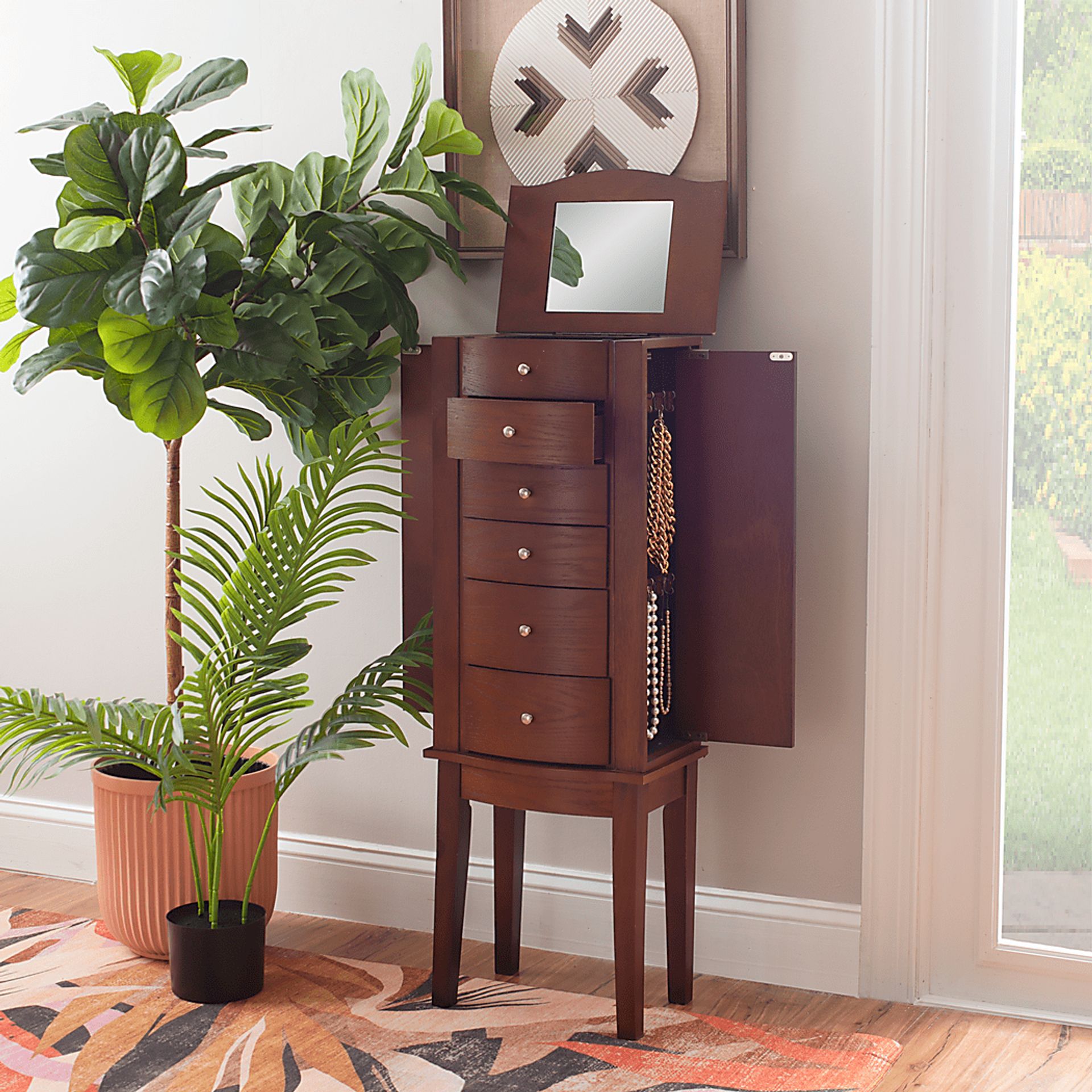 Chipco Brown Jewelry Armoire - Image 3