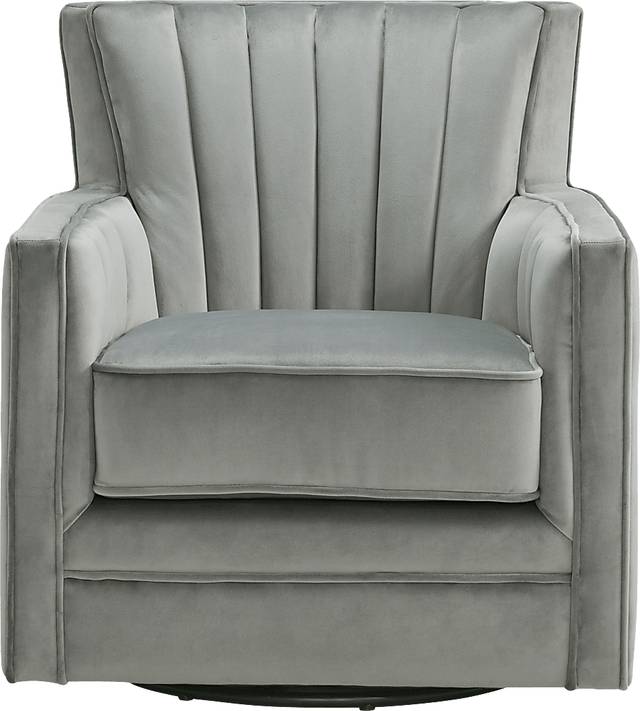 Chippenham Gray Accent Swivel Chair - Thumbnail - Image 2