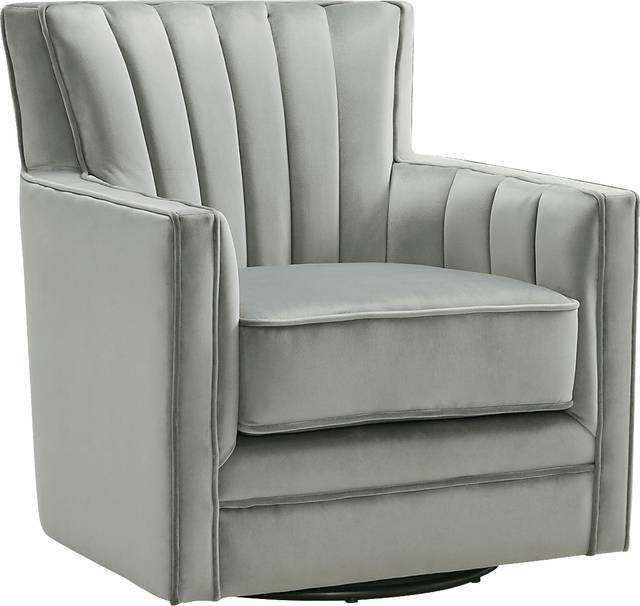 Chippenham Gray Accent Swivel Chair - Thumbnail - Image 1