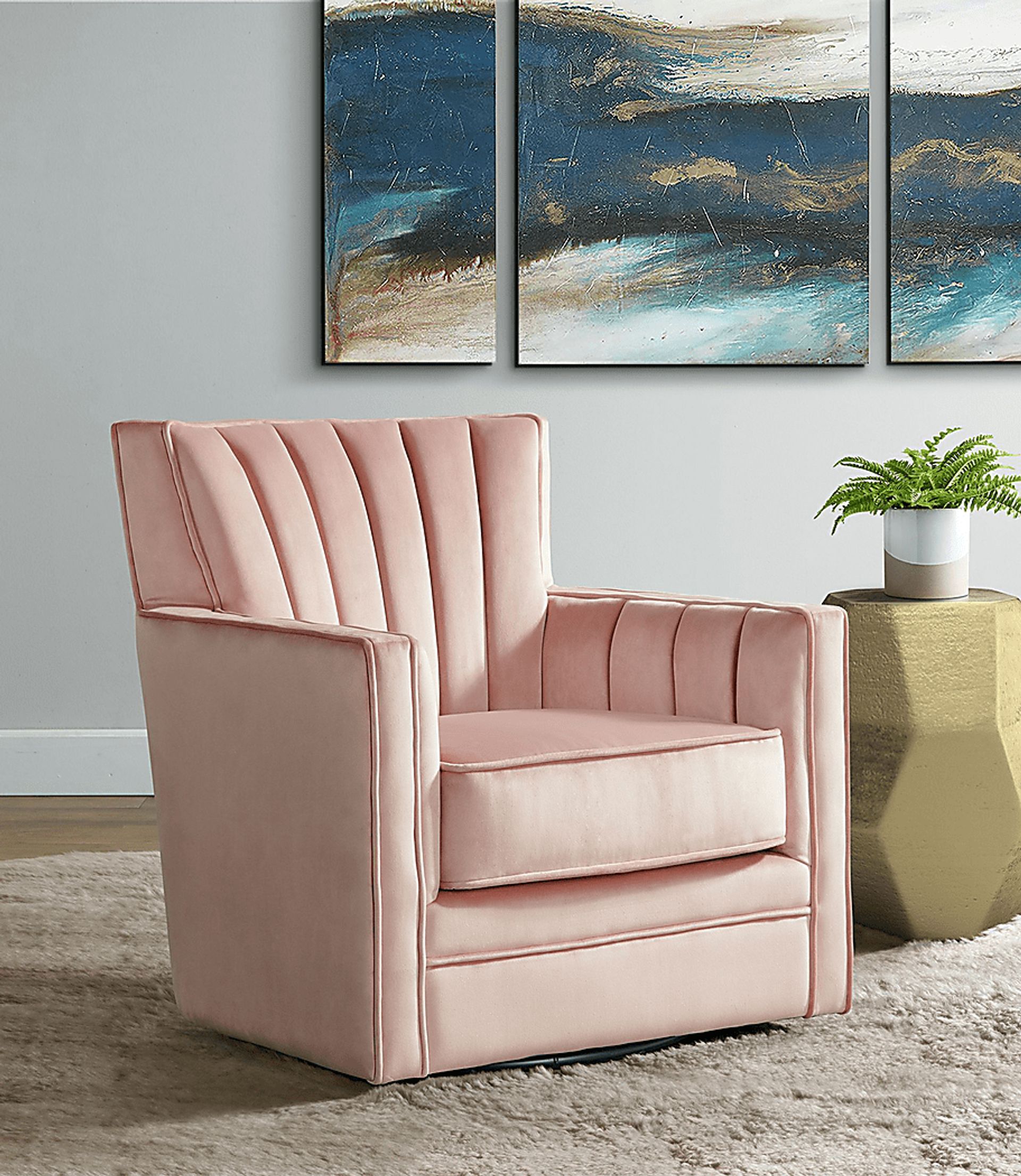 Chippenham Pink Accent Swivel Chair - Image 11
