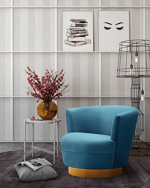 Chisholm Blue Swivel Chair - Thumbnail - Image 6