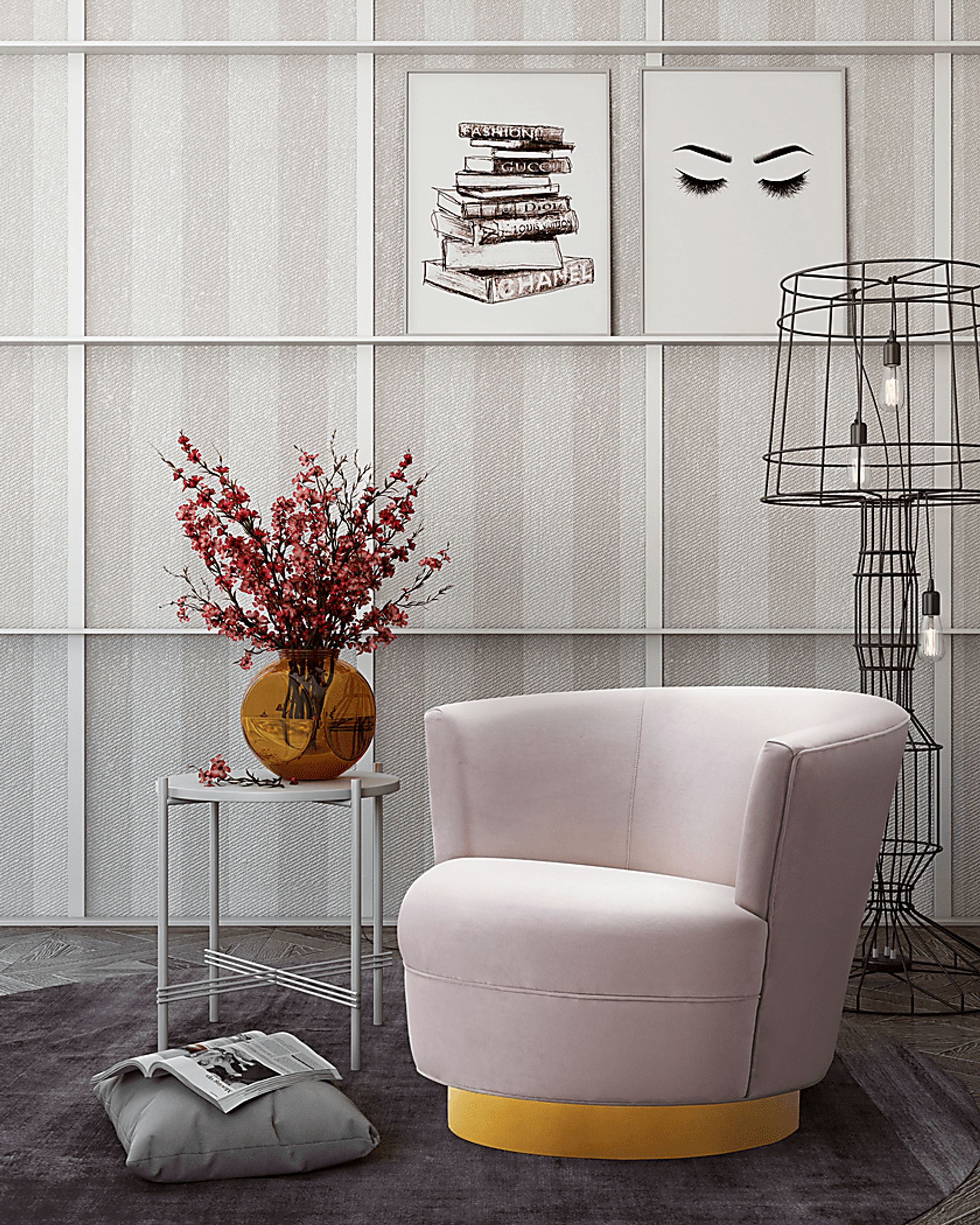 Chisholm Pink Swivel Chair - Image 5