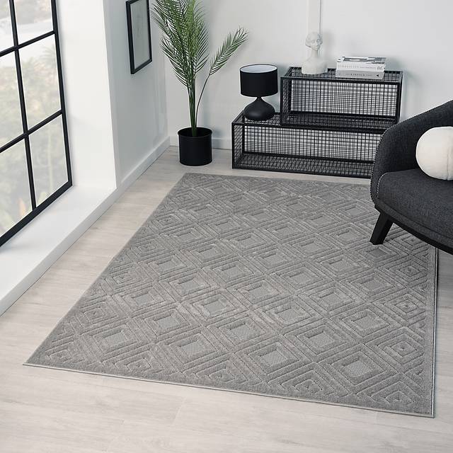 Chivons Gray 5' x 7' Indoor,Outdoor Rug - Thumbnail - Image 2