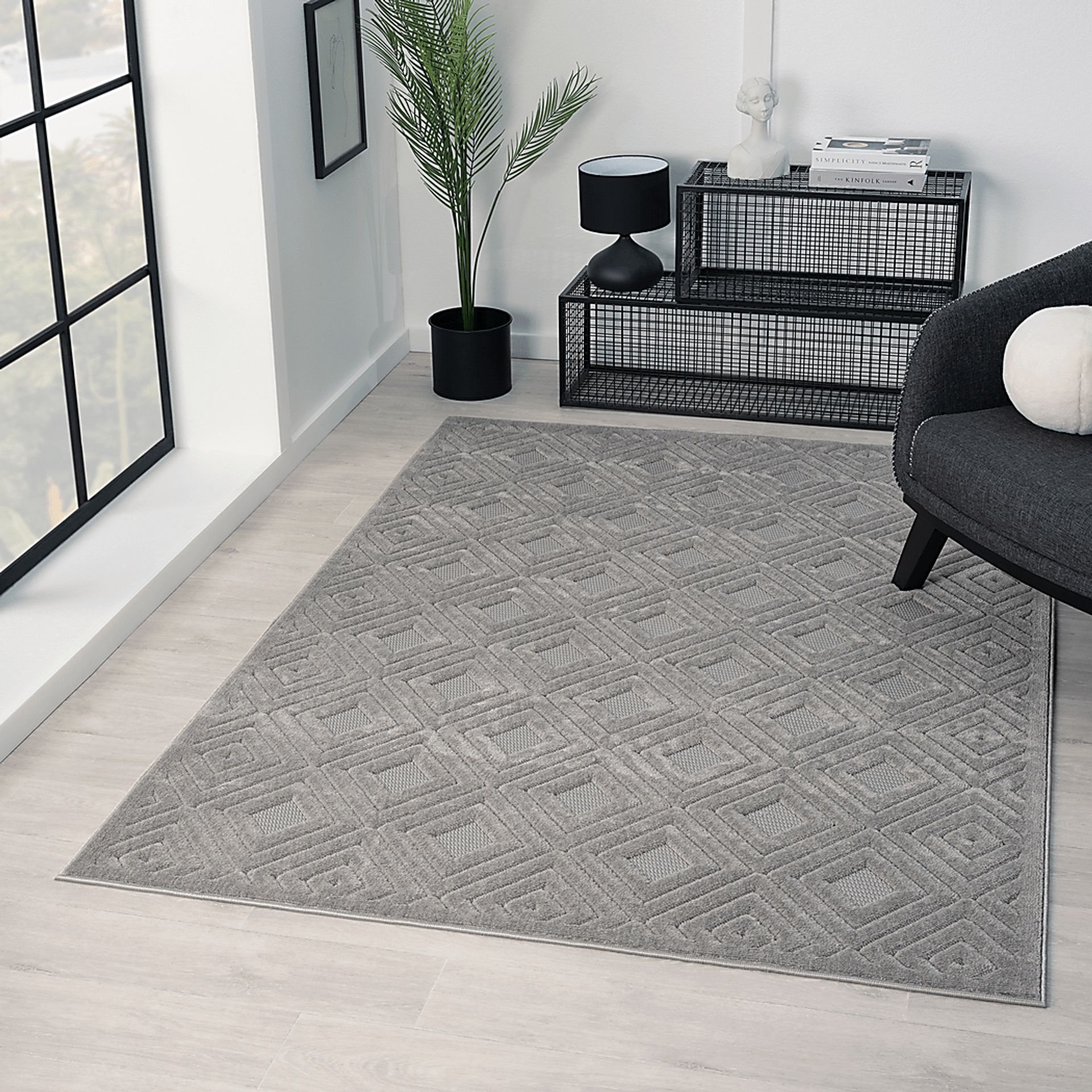 Chivons Gray 5' x 7' Indoor,Outdoor Rug - Image 2