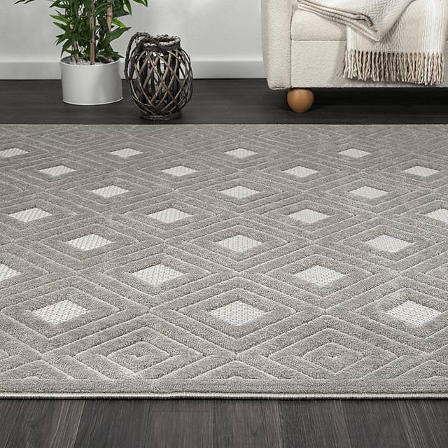 Chivons Gray 5' x 7' Indoor,Outdoor Rug - Thumbnail - Image 3