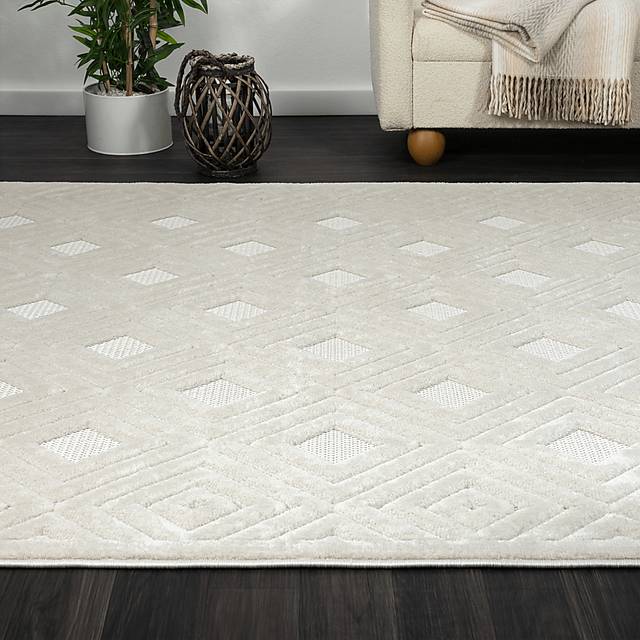 Chivons Ivory 5' x 7' Indoor,Outdoor Rug - Thumbnail - Image 3