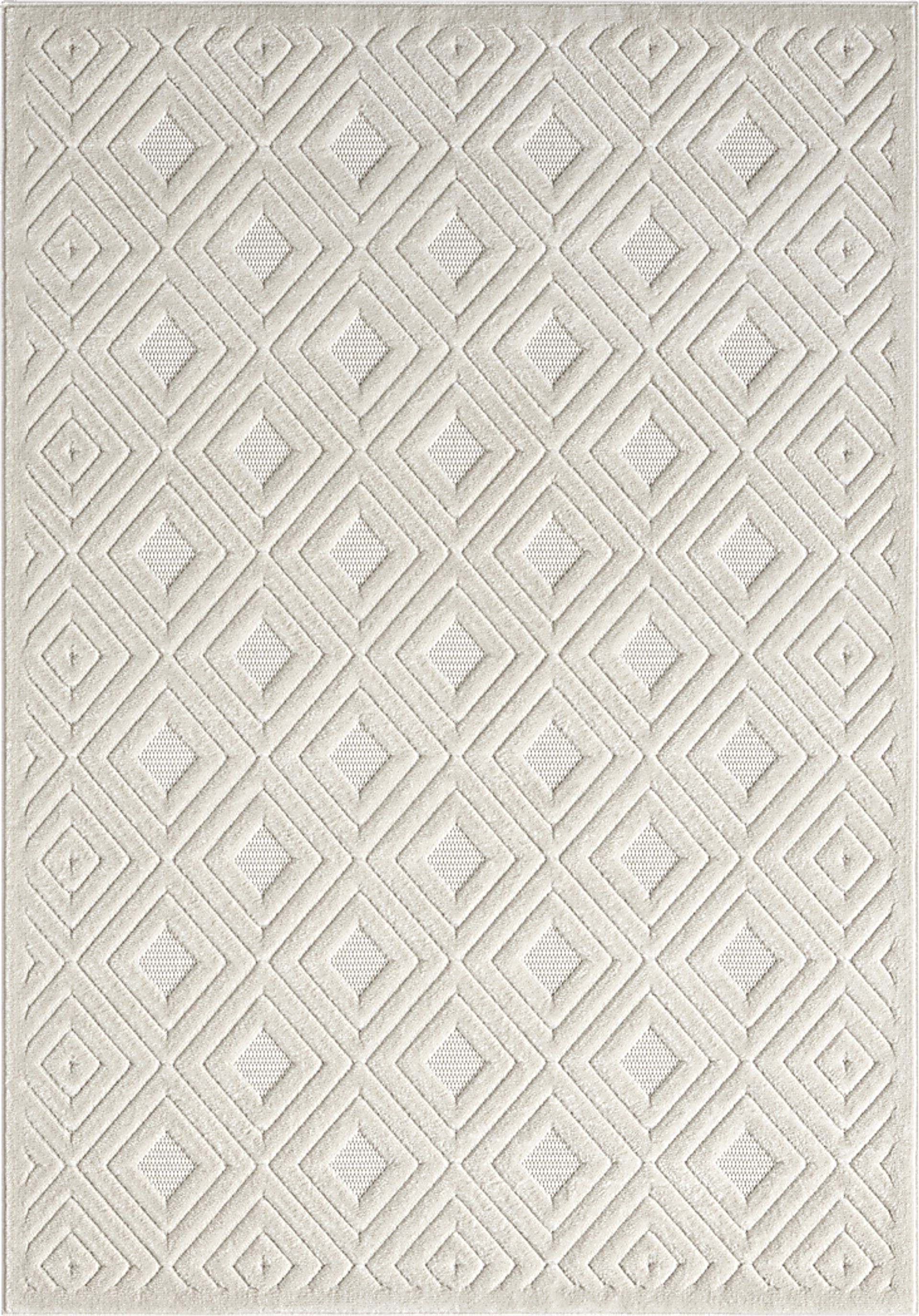 Chivons Ivory 5' x 7' Indoor,Outdoor Rug - Image 1
