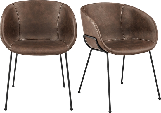 Choupique Brown Arm Chair, Set of 2