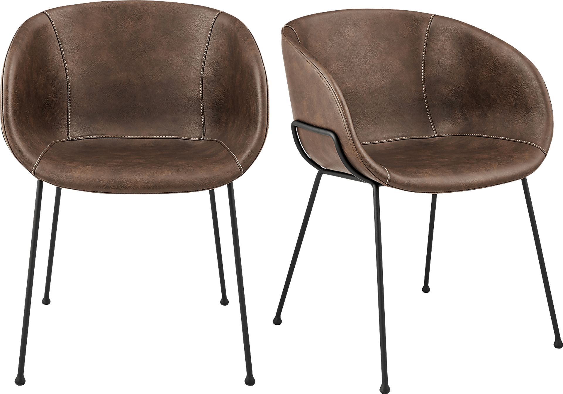 Choupique Brown Arm Chair, Set of 2 - Image 1