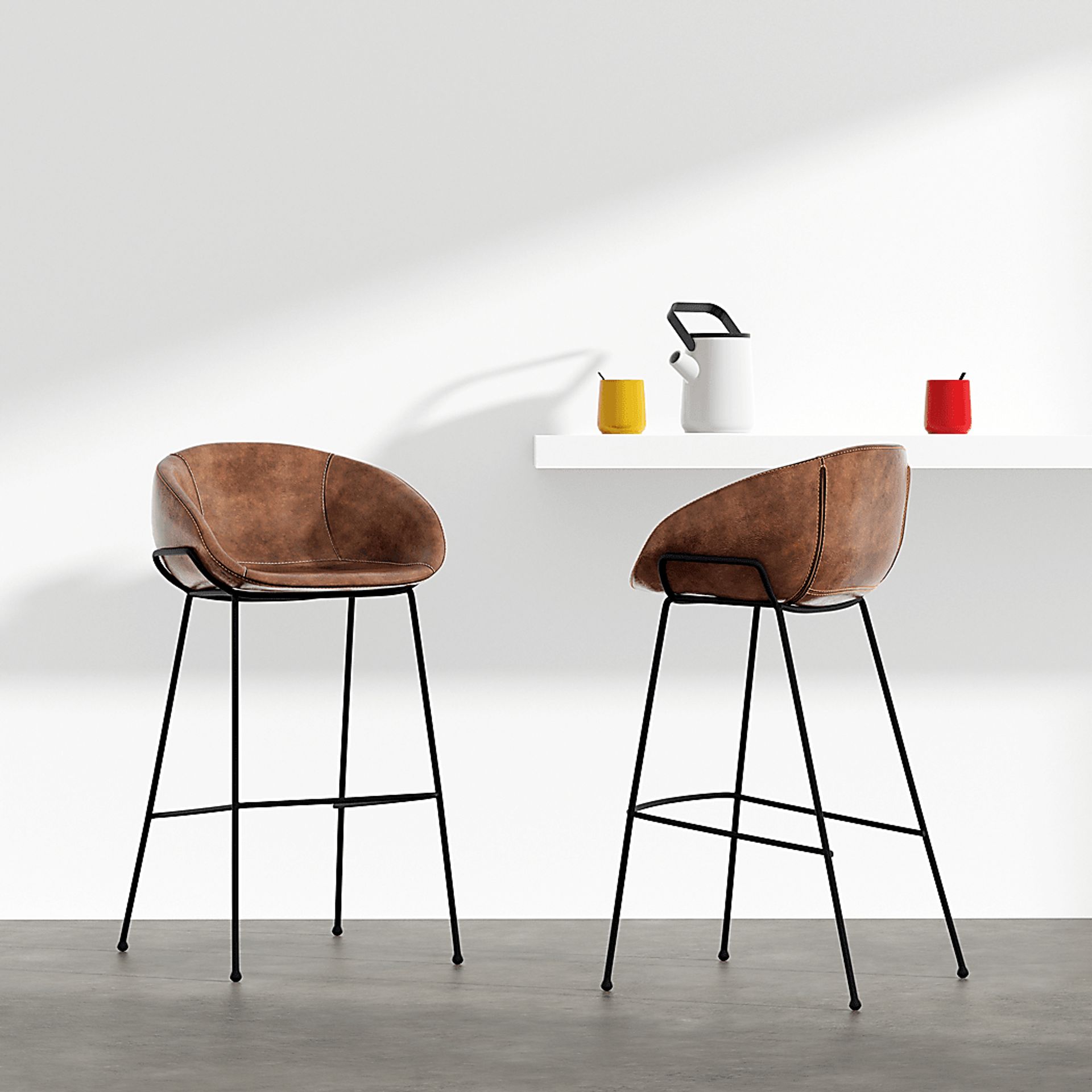 Choupique Brown Barstool, Set of 2 - Image 2